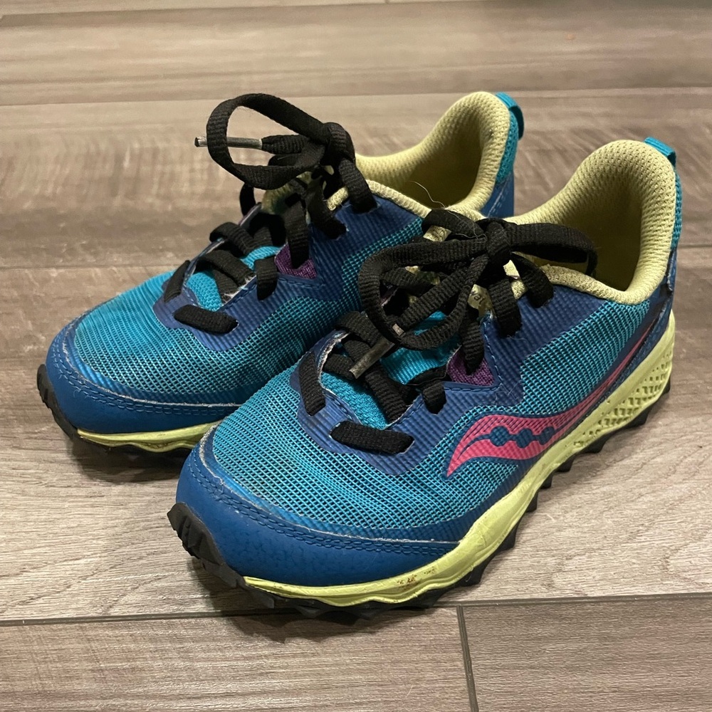 Saucony Kids Blue and Green Running Shoes Size 11